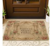 Happy Wedding Season - Zerbino nero per esterni e interni, 63 x 43 cm, lussuoso e romantico per matrimoni e padiglioni, lavabile, piccolo amore infinito per patio, garage, scarpe fuori porta