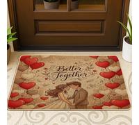 Happy Wedding Season - Zerbino nero per esterni e interni, 63 x 43 cm, lussuoso, romantico, per coppie, sposarsi all'aperto, lavabile, piccolo amore infinito per patio, garage, scarpe fuori porta