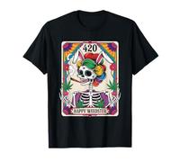 Happy Weedster 420 Scheletro pasquale che fuma tarocchi Maglietta