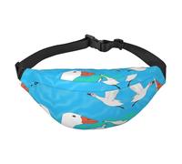 Happy White Goose - Marsupio grande per ragazzi, borsa a tracolla da viaggio, adatta per praticare sport, corsa, ciclismo, viaggi, pesca