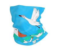 Happy White Goose Printed Scaldacollo Versatili Passamontagna Traspirante Sciarpa al Collo per Pesca Arrampicata Elastico Bandana