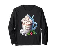 Happy Winter Coffee Mug with Mistletoe Decor for Christmas Maglia a Manica