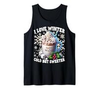 Happy Winter Sayings for Women Xmas Mistletoe Cute Snowflake Canotta