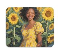 Happy Woman - Tappetino per asciugare i piatti con girasoli e pittura a olio, asciugatura rapida, assorbente, tappetino per la terra di diatomee, gadget da cucina, 60 x 50 cm