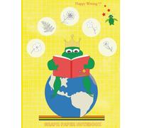 Happy Writing Graph Paper Notebook: AniToony Cartoon Collection - Froggy Studying Plants