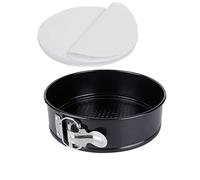 Happybase, teglia per cheesecake, antiaderente, con fondo rimovibile, a prova di perdite, con 50 fogli di carta pergamena