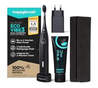 happybrush Spazzolino sonico Eco Vibe 3 - Vincitore del test 2024 - 100 giorni test - Spazzolino elettrico con batteria di 6 settimane - Spazzolini da denti ultrasonici - Incl. Travelcase