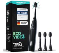 happybrush Spazzolino sonico Eco Vibe 3 - Vincitore del test - Test 100 giorni - Spazzolino elettrico con batteria di 8 settimane - Spazzolini da denti ultrasonici - 2 anni di garanzia - Set di