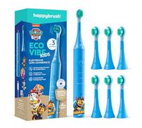 happybrush [Vincitore del test*] Spazzolino elettrico per bambini con 3 testine di ricambio, pulizia delicata dei denti dei bambini, Paw Patrol Chase e i suoi amici, batteria da 4 settimane