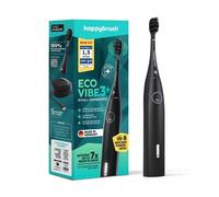 happybrush [Vincitore del test*] Spazzolino elettrico sonico Eco VIBE 3+ - Spazzolino da denti sostenibile con batteria di 8 settimane con 1 testina - AllBlack confezione singola
