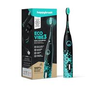 happybrush [Vincitore del test*] Spazzolino elettrico sonico Eco VIBE 3 - Spazzolino da denti sostenibile con batteria di 6 settimane con 1 testina - Black Mint