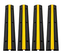 Happybuy Rampa di Protezione e Copertura del Cavo da 18.000 Libbre, 1 Canale Passaggio del Cavo, Canalina per Pavimento, Parcheggio, Giallo, Nero