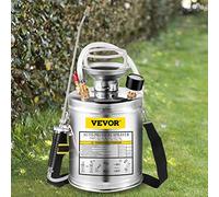 Happybuy Spruzzatore 4L in Acciaio Inossidabile, Spruzzatore Manuale a Pompa, Spruzzatore da Giardino Rinforzato a Pressione da 3,3 Pollici, Spruzzatore per Giardinaggio Domestico Pulizia del Terreno