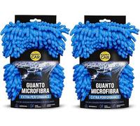 HappyCar Guanto in Microfibra Extra Performance per Lavaggio e Pulizia Auto e Moto - Rimuove lo Sporco Senza Graffiare la Carrozzeria - Super Assorbente, Ultra Morbido e Impermeabile (2 Unità)
