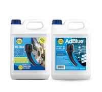 HappyCar - Kit Liquido WC + Tanica AdBlue 5L con Tubo - Elimina Odori, Profumato, Detergente WC Portatili - Made in Italy
