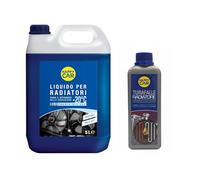 HappyCar Kit Turafalle 250 ml + Liquido Radiatore Blu -20°C/+121°C 5L - Sigillante Perdite Acqua e Refrigerante Antigelo Antiebollizione per Auto e Moto - Pronto all’Uso