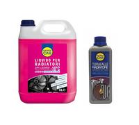 HappyCar Kit Turafalle 250 ml + Liquido Radiatore Rosso -10°C/+105°C 5L - Sigillante Perdite Acqua e Refrigerante Antigelo Antiebollizione per Auto e Moto - Pronto all’Uso