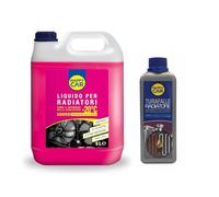 HappyCar Kit Turafalle 250 ml + Liquido Radiatore Rosso -20°C/+121°C 5L - Sigillante Perdite Acqua e Refrigerante Antigelo Antiebollizione per Auto e Moto - Pronto all’Uso
