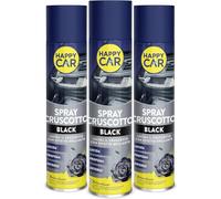 HappyCar x3 Spray Lucida Cruscotto Auto Professionale 600 ml - Lucida, Profuma e Deterge - Non Unge e Adatto a Tutte Le Superfici - Made in Italy (Black)