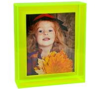 HappyDino Cornice portafoto in acrilico da parete e da tavolo, 10 x 15 cm, con colori luminosi decorativi, verde neon