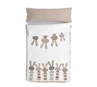 HappyFriday Sacco Copripiumino con imbottitura Moshi Moshi Rabbit Family Multicolore 105 x 200 cm