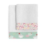 HappyFriday Set di asciugamani Moshi Moshi Ciao Multicolore 2 Pezzi