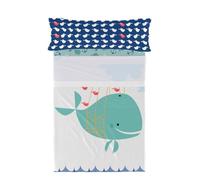 HappyFriday Set di lenzuola Moshi Moshi Whale multicolore letto da 80/90 2 pezzi