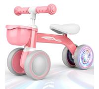 HappyGoLucky Bicicletta Bambini 12-24 Mesi con Cestino, Ruote Colorate, Ultra Leggero, Bicicletta Senza Pedali Giochi Bambina 1 2 Anni, Balance Bike Regalo Bambino 1 Anno, Primo Regalo di Compleanno