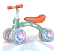 HappyGoLucky Bicicletta Senza Pedali per Bambini 1-2 Anni, Bicicletta con 4 Ruote Luminose - Giocattolo di Equilibrio, Primo Regalo di Compleanno per Neonati, Bambini - Regalo di Natale