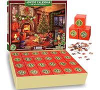 HappyGoLucky Calendario Avvento 2024 Adulti, Puzzle Adulti 1000 Pezzi Regali Natale Uomo Donna e Bambini Calendario dell Avvento Uomo Donna Coppia Regali Ragazza Ragazzo Amica Idee Regalo di Coppia