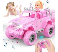 HappyGoLucky Macchina Telecomandata per Bambini con Bambola, Giochi Bmbina 3-10 Anni, Regalo Bambina, Auto Telecomandato 4x4 Jeep SUV Truck