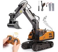 HappyGoLucky Scala 1:24 Escavatore Radiocomandato Con Effetto Luce E Suono, Escavatore Giocattoli Bambino 3 4 5 6 Anni Regalo Bambino 3-7 Anni, Trattore Giocattolo per Bambini Giochi Bambin 3-8 Anni