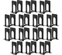 HappyHapi - Fermalibri per mensole, 14 Paia, Colore: Nero, Dimensioni: 15,2 x 12,7 x 14,5 cm