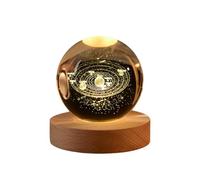 Happyhaves - Sfera di cristallo con sistema solare 3D, calmante, galassia, luna, sistema solare 3D, Saturno e cristallo