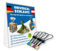 HappyHome Passante universale - 20 pezzi - Nuovo modo di chiudere sacchetti - Adatti a freezer e lavatrice - 5 colori assortiti