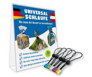 HappyHome Passante universale - 20 pezzi - Nuovo modo di chiudere sacchetti - Adatti a freezer e lavatrice - 5 colori assortiti