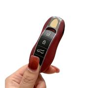 Happyit Astucci di lusso in pelle rossa per chiavi dell'auto per Porsche Panamera Spyder Carrera Macan Boxster Cayman Cayenne 911 970 981 991 3 pulsanti (Guscio singolo)