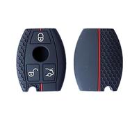 Happyit Coperchio Caso Guscio Chiave in Silicio con Motivo a Nido d'ape per Mercedes Benz Classe A B C S AMG GLA CLA GLC W176 W221 W204 W205 3 Pulsanti Nero