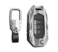 Happyit Cover in lega di Zinco + Pelle + TPU per Honda Civic CR-V HR-V Accord Jade Crider Odyssey 2015-2018 (Color argento)
