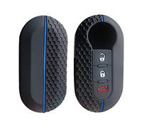 通用 Happyit - Cover in silicone per telecomando per Fiat 500 Ducato Panda 500 L, punto Lancia Musa (nero + blu)
