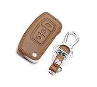 Happyit, cover in vera pelle per chiavi pieghevoli di auto Ford, con portachiavi