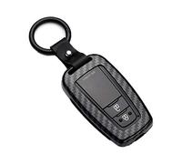 Happyit - Cover per chiave auto, in ABS e fibra di carbonio, portachiavi per chiavi keyless a 2-3-4 tasti (nero)