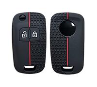 Happyit Cover per Chiavi Auto in Silicone per Opel Insignia Astra J Zafira Corsa D Mokka Meriva per Chevrolet Aveo Prism Spark Trax Cruze (Nero+Rosso)