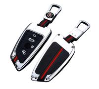 Happyit Custodia Guscio Portachiavi Cover per Compatibile con bmw X1 X3 X4 X5 F15 X6 F16 G30 7 Series G11 F48 F39 520 525 f30 118i 218i 320i 4 Pulsanti (Argento)