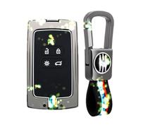 Happyit Custodia in Lega di Zinco + Silicone per Chiave Auto Adatto per Renault 4 Pulsanti Accessori di Protezione Senza Chiave (A, Colore Opaco)