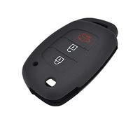 Happyit Custodia in silicone per chiave auto Hyundai Creta I10 I20 Tucson Elantra Santa Fe 2016 2017 2018 2019 3 pulsanti (nero)