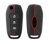 Happyit Custodia in silicone per chiave dell'auto, compatibile con Ford Figo 2017 Mondeo 5 Ecosport Puma 2020 Fiesta Mk8 Everest Ranger 3 pulsanti