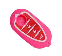 Happyit - Custodia in silicone per chiave elettronica dell’auto (telecomando a 3 pulsanti), per Alfa Myth 159 GTO, Myth Giulietta Romeo 4C GTA-m38 Rose Red