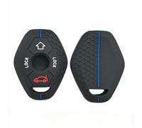 Happyit Custodia in silicone per tasti remoti Compatibile con bmw 3 5 7 Series X5 E53 X3 F83 E46 E39 E38 E60 E63 E61 E64 330i Z3 Z4 E85 E86 M5 325i (Nero+blu Linea)