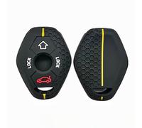 Happyit Custodia in silicone per tasti remoti Compatibile con bmw 3 5 7 Series X5 E53 X3 F83 E46 E39 E38 E60 E63 E61 E64 330i Z3 Z4 E85 E86 M5 325i (Nero+gialla Linea)
